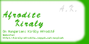 afrodite kiraly business card